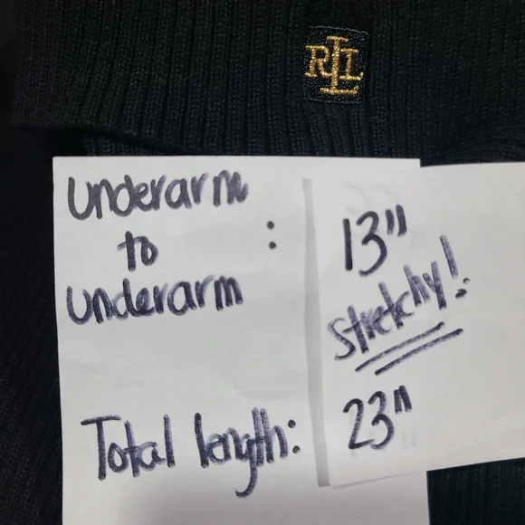 *SOLD* NEW Ralph Lauren Womens Sweater Small Turtleneck Striped Black Gold - Picture 9 of 9